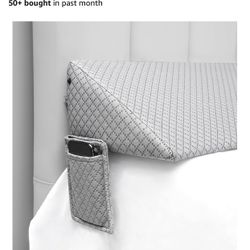 King Bed Wedge Pillow Headboard Gap,Wedge Pillow Headboard/Bed Gap Filler,Fill The Gap (0-8") (Gray, 76"x10"x6")