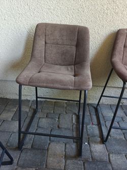 Brown Faux Suede Bar Stools