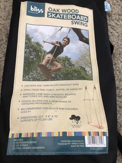 Oak Wood Skateboard Swing 