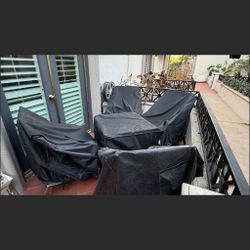 Black Waterproof Patio Chair Covers, Set of 4