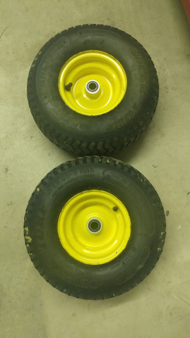 TWO JOHN DEERE RIDING LAWN MOWER TIRE, FITS 100 to 300 SERIES RIDING LAWN MOWER
