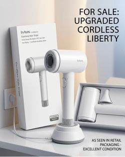 Lylux cordless hair dryer featuring an upgraded version with a 110,000 RPM brushless motor and low-heat hair care technology