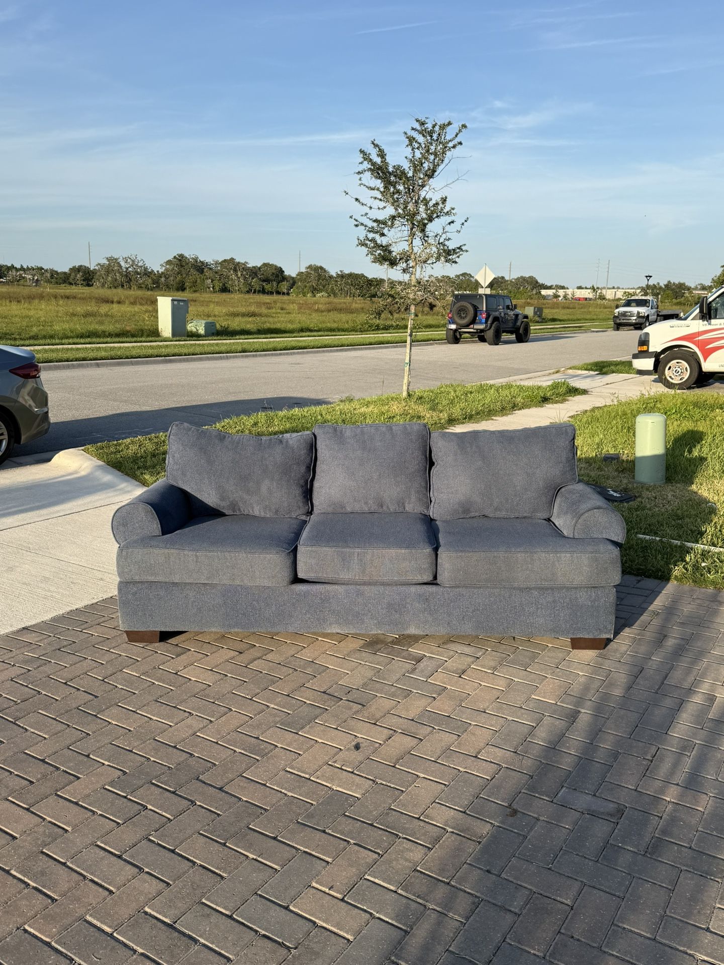 Free Delivery- Blue Fabric Couch