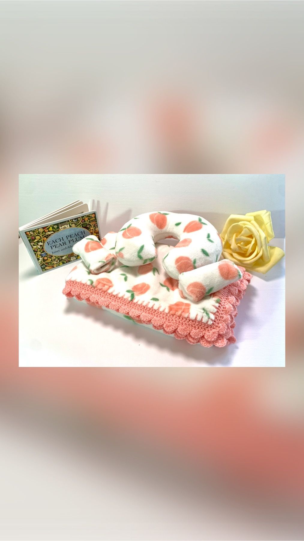 Peach for the Peach Crochet Baby Blanket Gift Set