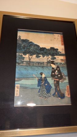Lot of  Japanese woodblock prints framed each 100