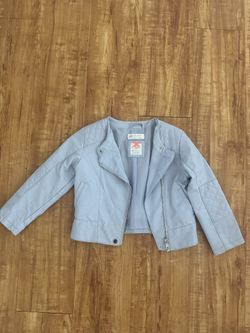 Girls Blue Biker Jacket 