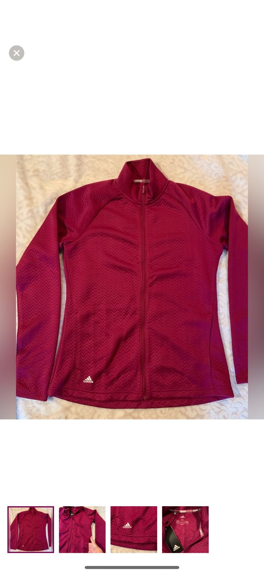 Adidas women’s medium golf jacket in powerberry, BNWT