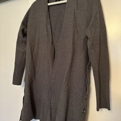 Merino Wool Blend Open- Front Sweater