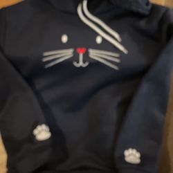 Cute Navy Blue Cat Hoodie 10–12yr old.