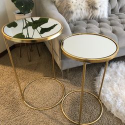 MOVING - Zara Home Mirror + Gold Leaf Metal Nesting Tables