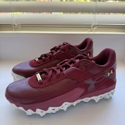 Size 12 - Under Armour UA Harper 10 Pro TPU Low Red Baseball Cleats 