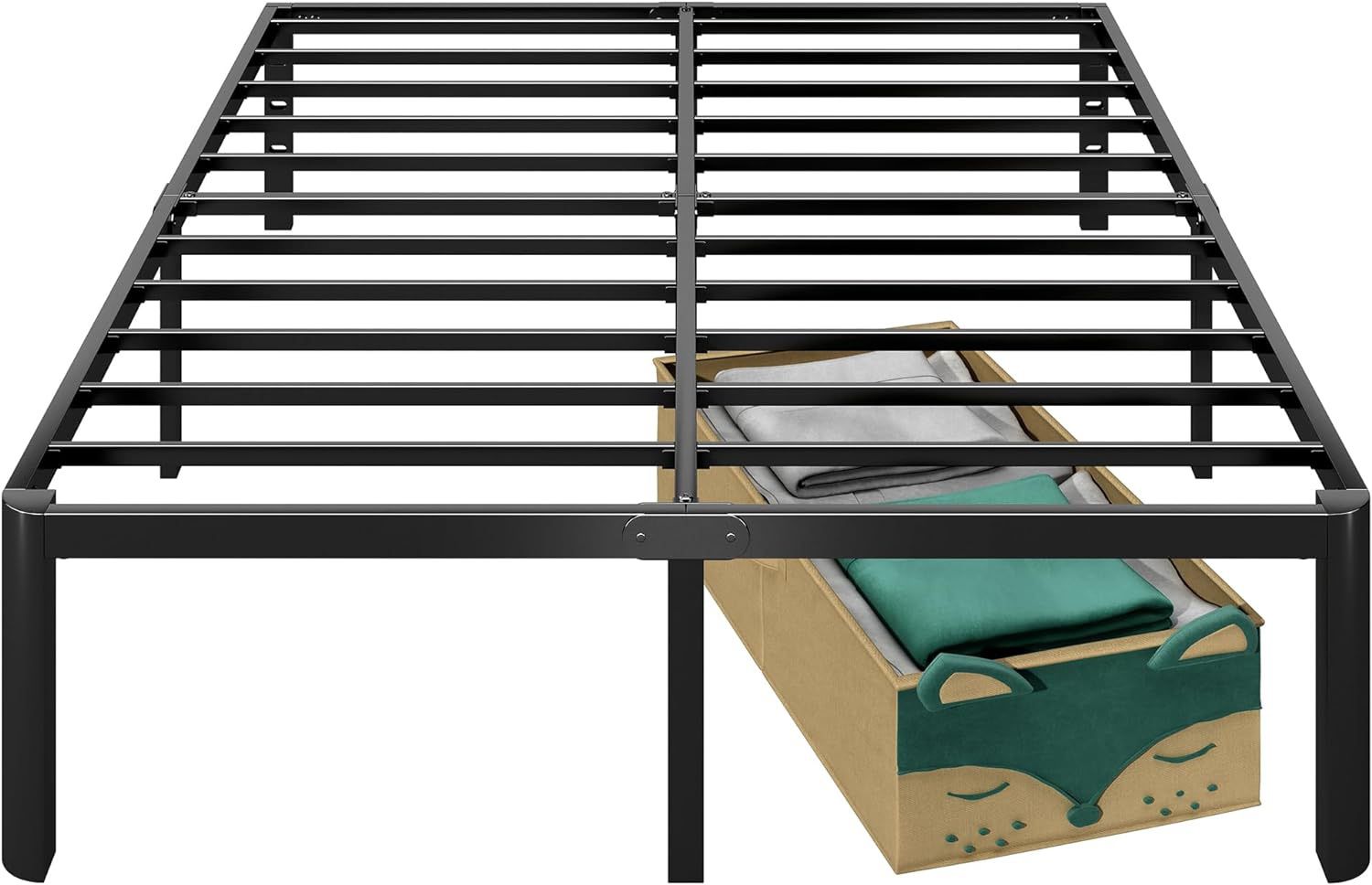 Fohigor 14 Inch Full Bed Frame with Round Corners, Heavy Duty Metal Platform Bed Frame Full Size, Noise Free, No Box Spring Needed, Easy Assembly - St