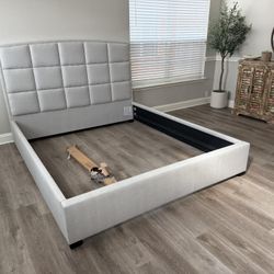 Light Gray Bernhardt King Bed Frame 