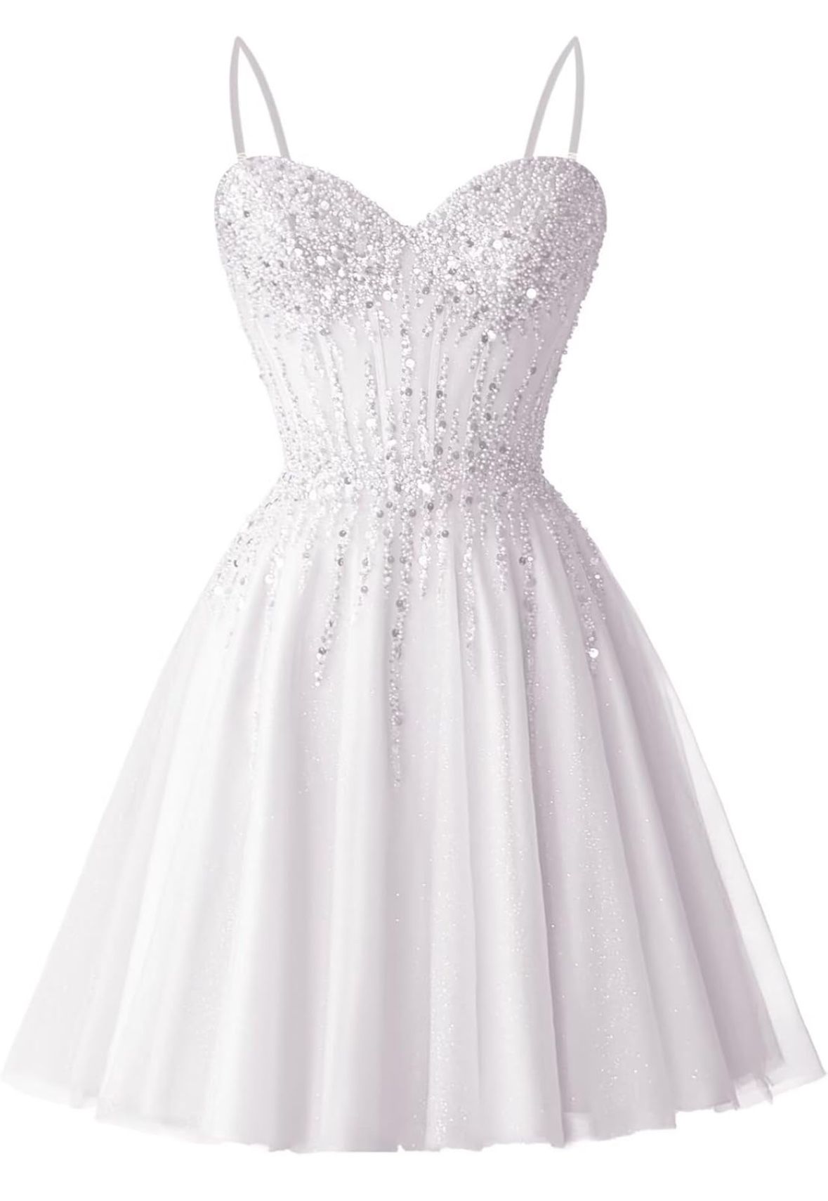 NEW White Beaded Party Dress