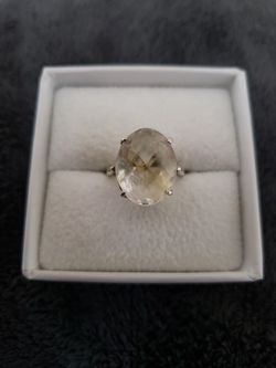 Natural Citrine 925 sterling silver ring