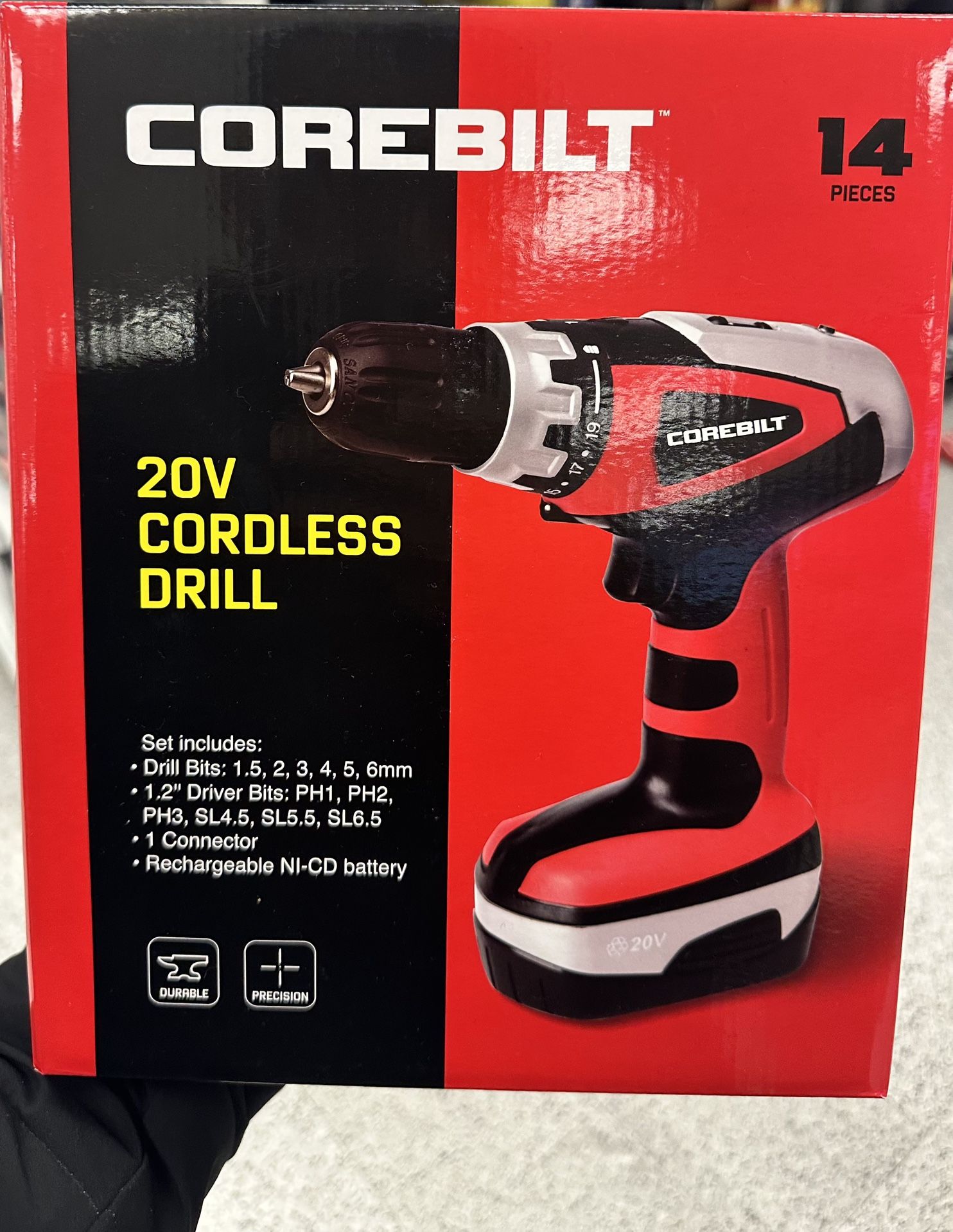 COREBILT 14 PIECES 20V CORDLESS DRILL