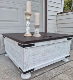 Refinished Coffee Table with lift-up top and storage
