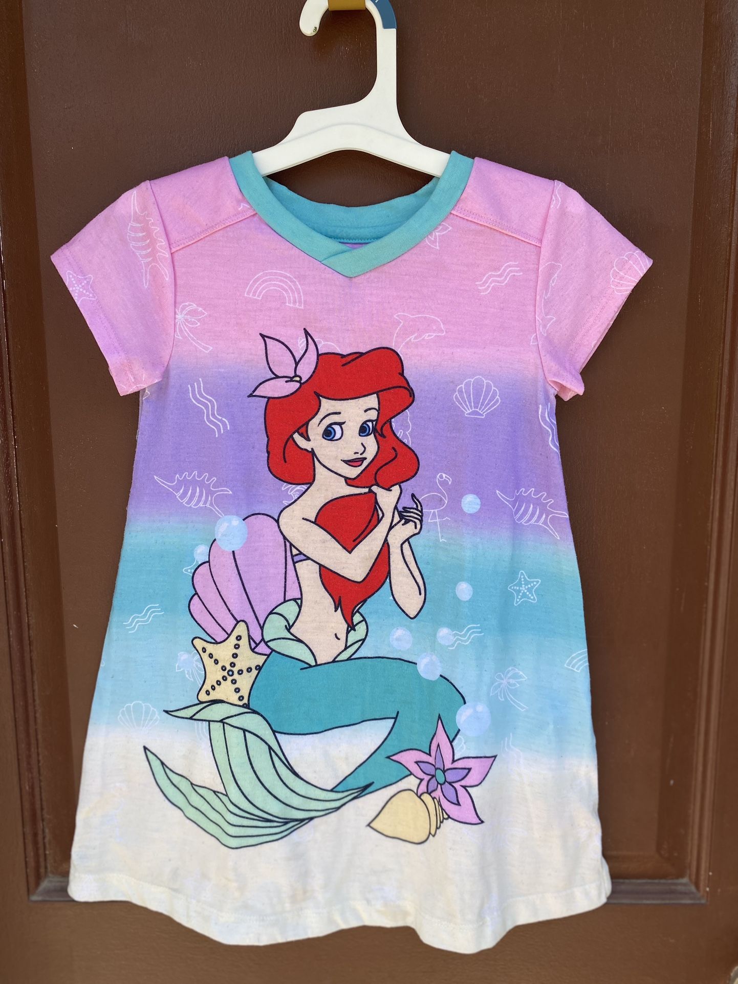 Disney Princess Ariel Girls Pajama Nightgown Size 4