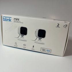 Blink Mini - Compact indoor plug-in smart security camera, 1080p HD video, night vision, motion detection, two-way audio, easy set up, Works with Alex