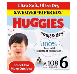 Snug n dry Huggies size 6