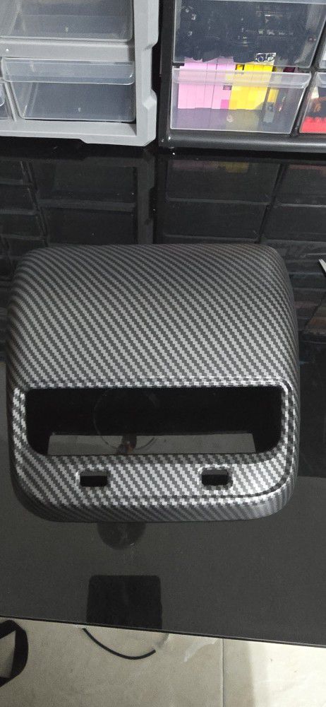 Rear Seat Air Vent Cover Compatible with Tesla Model 3 Y Carbon Fiber Pattern 