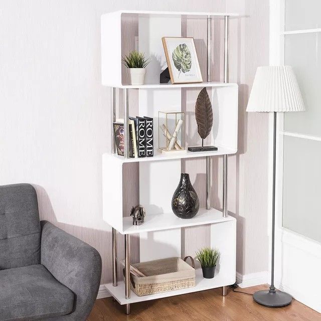 Modern 4 Shelf Bookcase