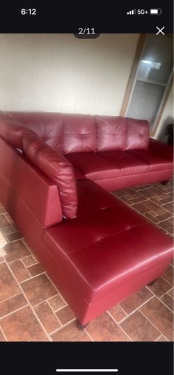 Sofa leather red color $300