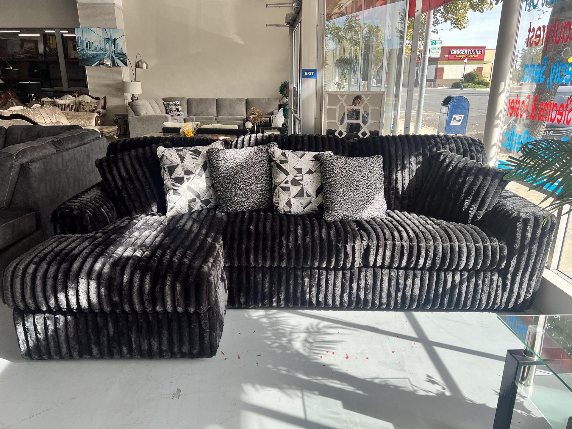 Corduroy Sofa,L Shape Sectional, Livingroom Set ,Sameday Delivery 