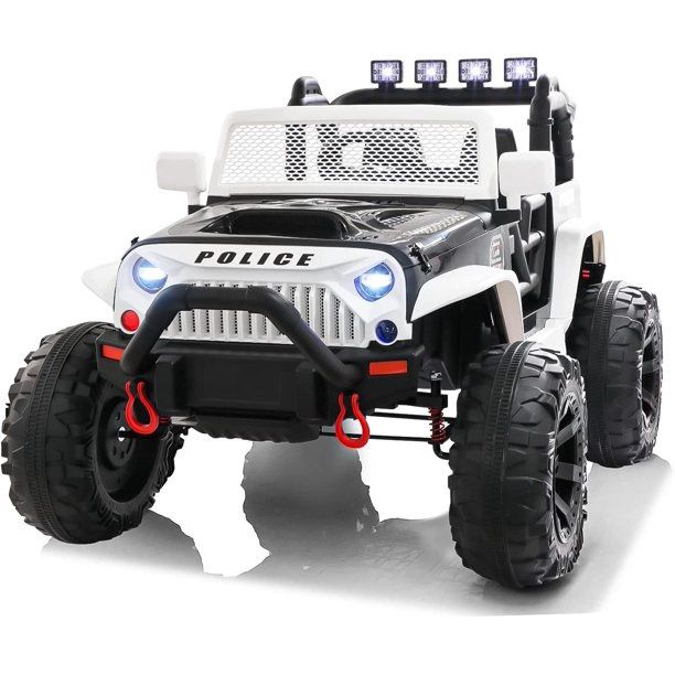 ⚪️⚫️ !!BRAND NEW 12V LUXURY REMOTE CONTROL Electric Kid Ride On Car Power Wheels wide seat OFF ROAD Jeep with Horn sound LED Lights And Light Bar