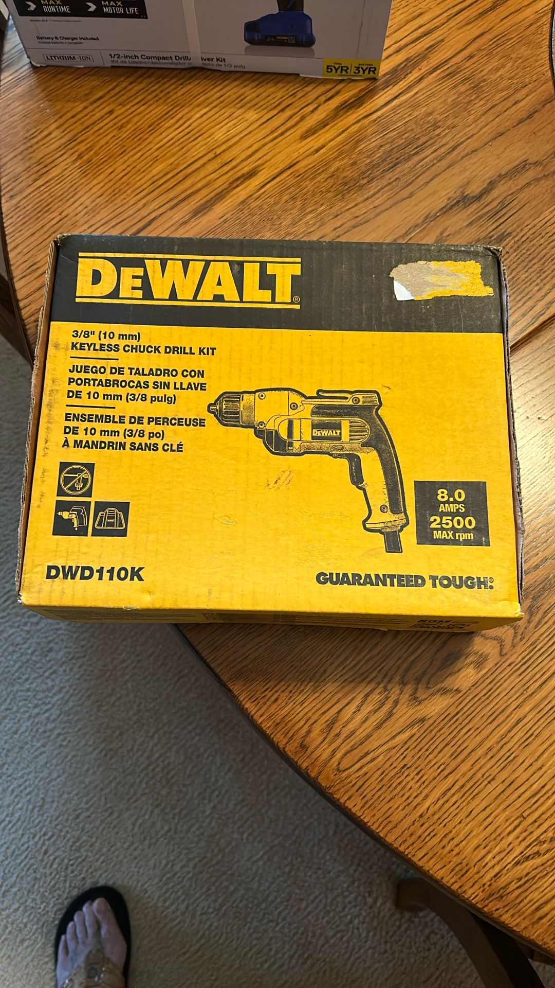 Dewalt 3/8” Keyless Chuck Drill Kit