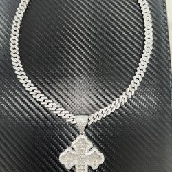 Diamond Chain With Cross Pendant 