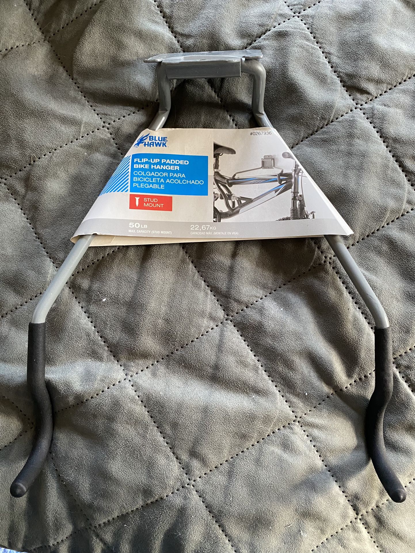 🚲Blue Hawk Flip-Up Padded Bike Hanger - 50 Lb Heavy Duty - Screw In (NEW)