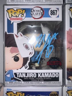 Tanjiro With Mask Funko Pop Signed By Zach Aguilar