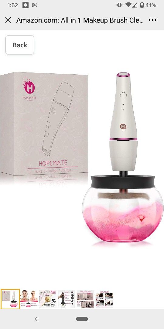 All in 1 Makeup Brush Cleaner, HOPEMATE Electric Makeup Brush Spinner Dryer Cleaning Machine, Cleanse Cosmetics, Dusts of Makeup Brushes