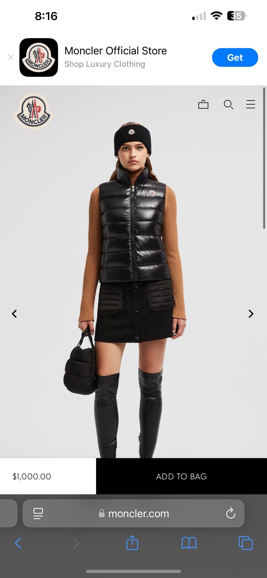 Moncler Black Vest
