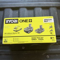 ONE+ 18V Lithium-Ion Starter Kit with 2.0 Ah Battery, 4.0 Ah Battery, and Charger