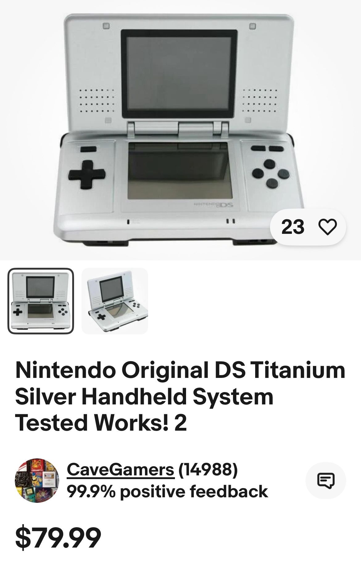 Nintendo DS original titanium silver