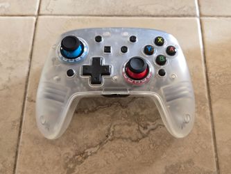 Nintendo Switch Pro Controller [Crystal Clear] - LED Lights - Lite - OLED