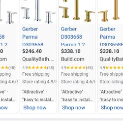 D303658 Parma  2 Handle Widespread Lavatory Faucet 