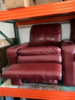 6 Seat Red Home Theater Reclining Sofa