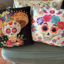 2 New DÃa De Los Muertos Sofa Pillows, $6 Each. Azusa