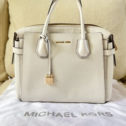 Michael Kors Leather Mercer Belted Satchel 