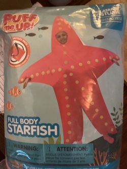 New Puff me up! Inflatable Childrens Full Body Costume Starfish 7-10yrs.