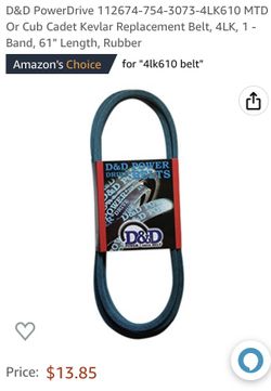 1/2” X 61” Kevlar V-Belt