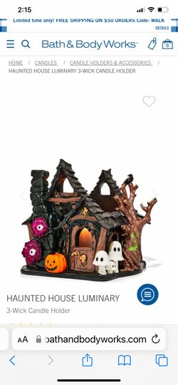 Bath & Body Works 2022 Halloween Haunted House Luminary Candle Holder  NIB