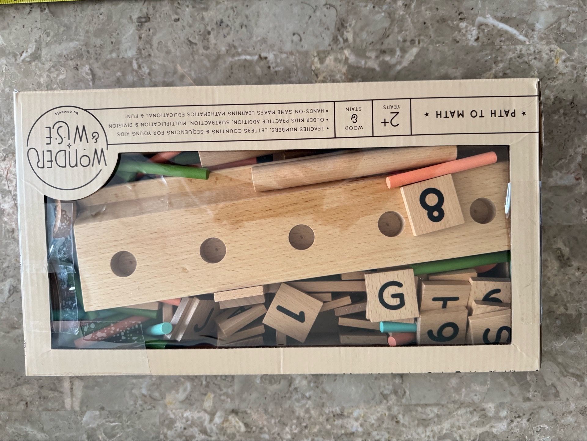 Wonder & Wise Montessori 100% Solid Thick Wood Path to Math - Brand New Sealed
