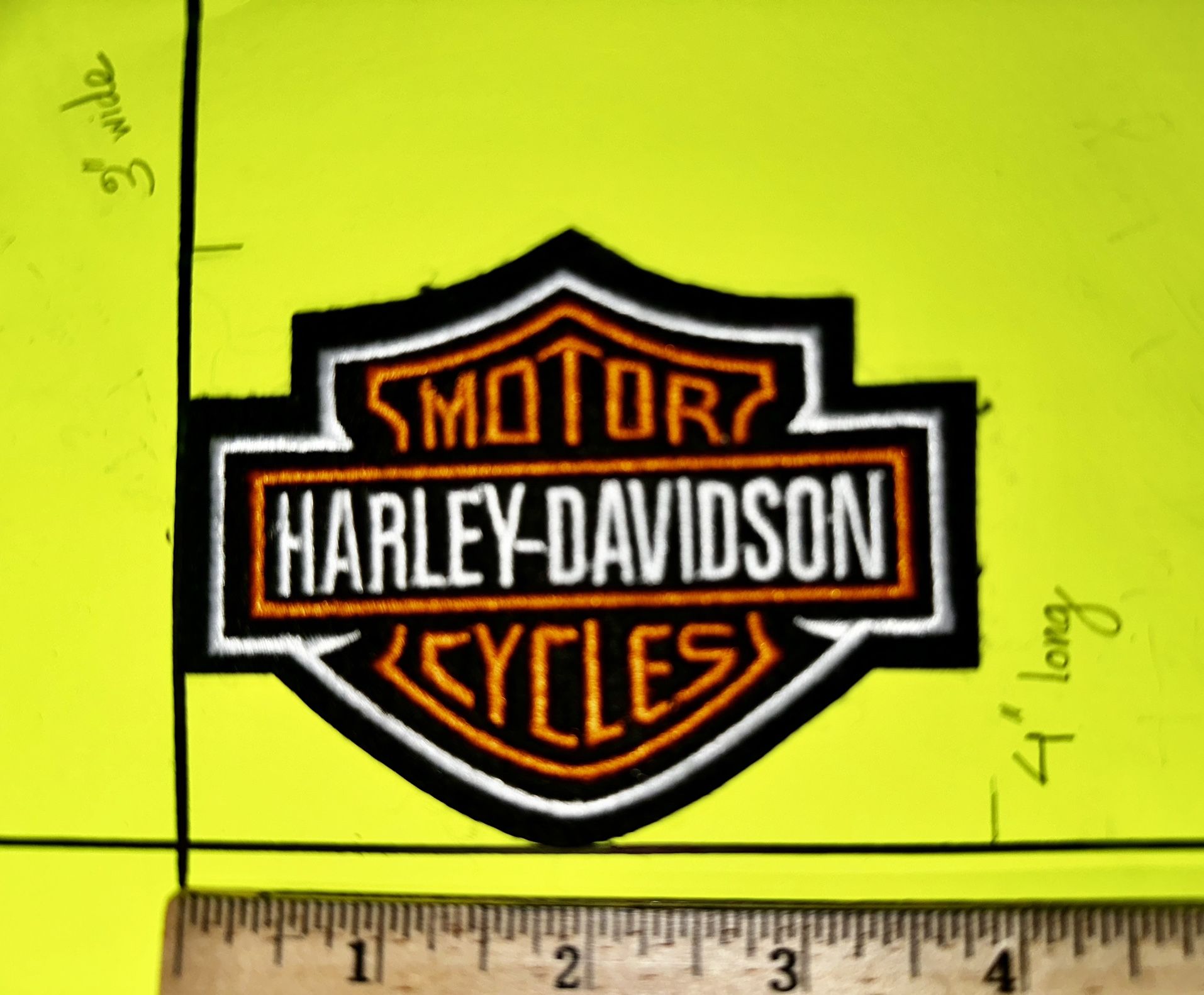 Harley-Davidson "Bar & Shield" Sew-on Patch, Size: 3" x 4".