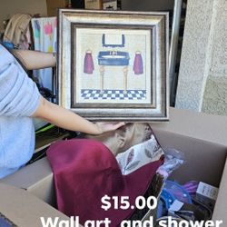 Shower Curtain Wirh Wall Art 