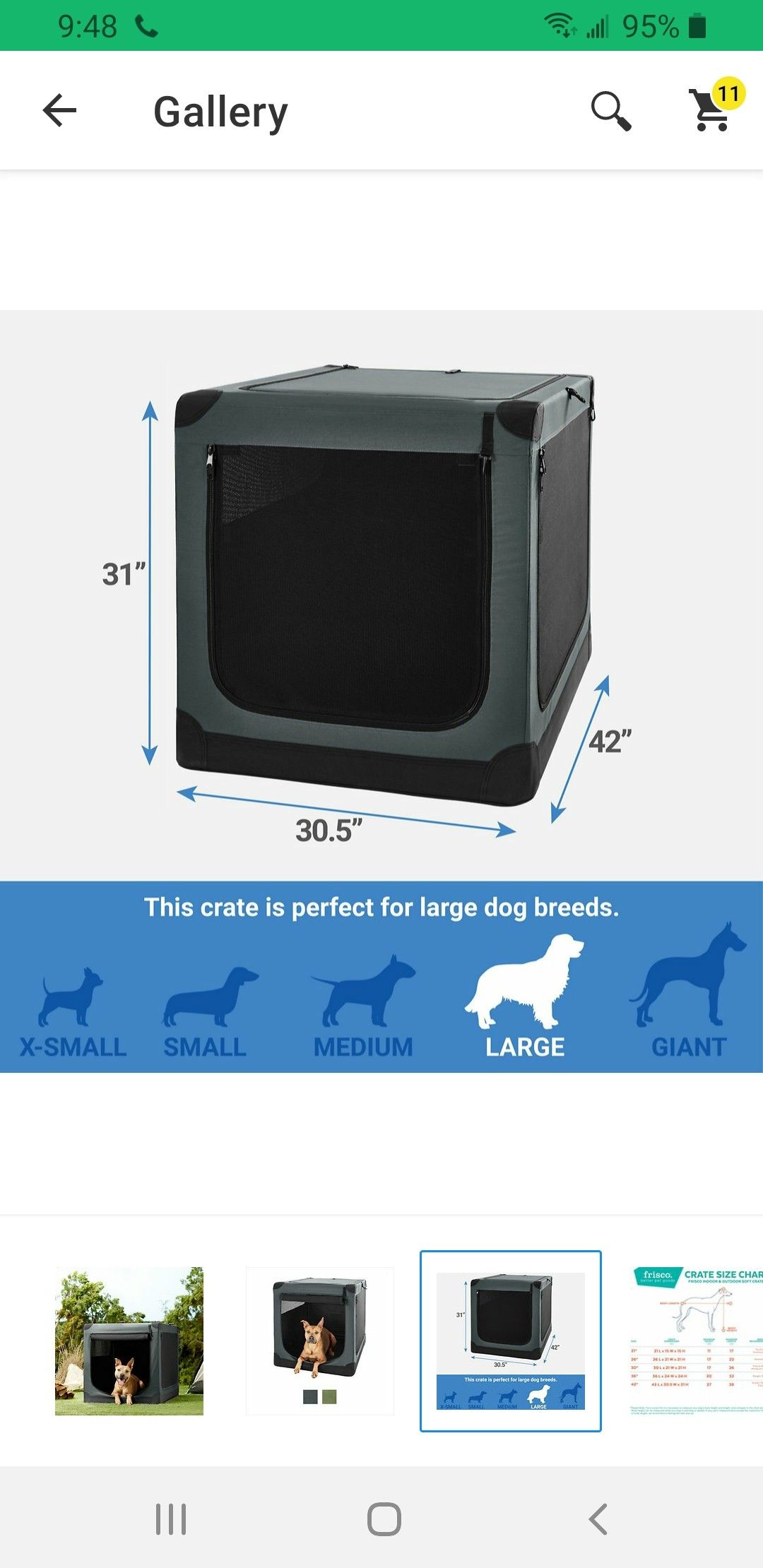 Soft sided Collapsible Dog Crate