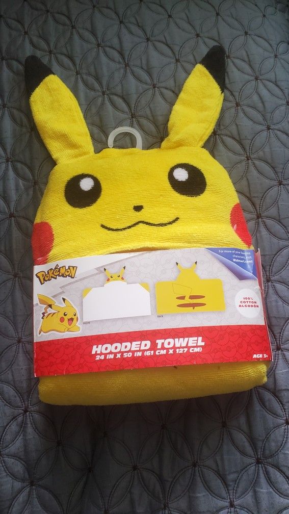 Pikachu Pokemon Hooded Towel